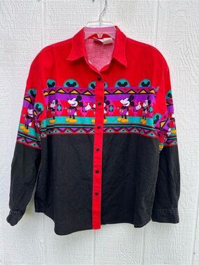 Vintage Mickey & Co Aztec/Western Theme Button Down Shirt Women’s Large